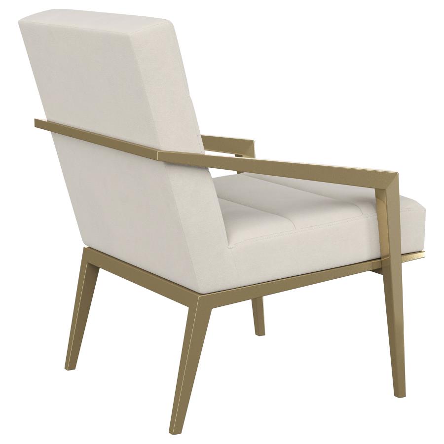 (image for) Kirra Upholstered Metal Arm Accent Chair Cream