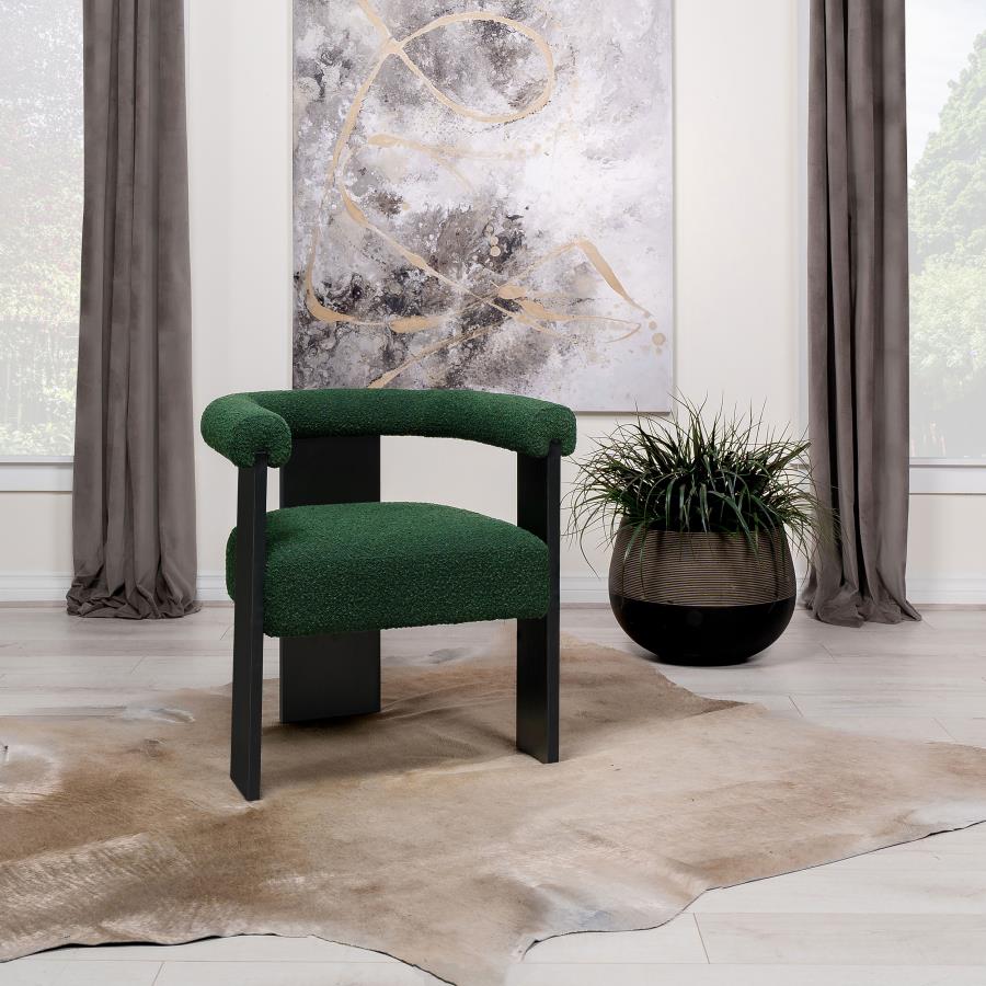 (image for) Ramona Boucle Upholstered Accent Side Chair Green - Click Image to Close