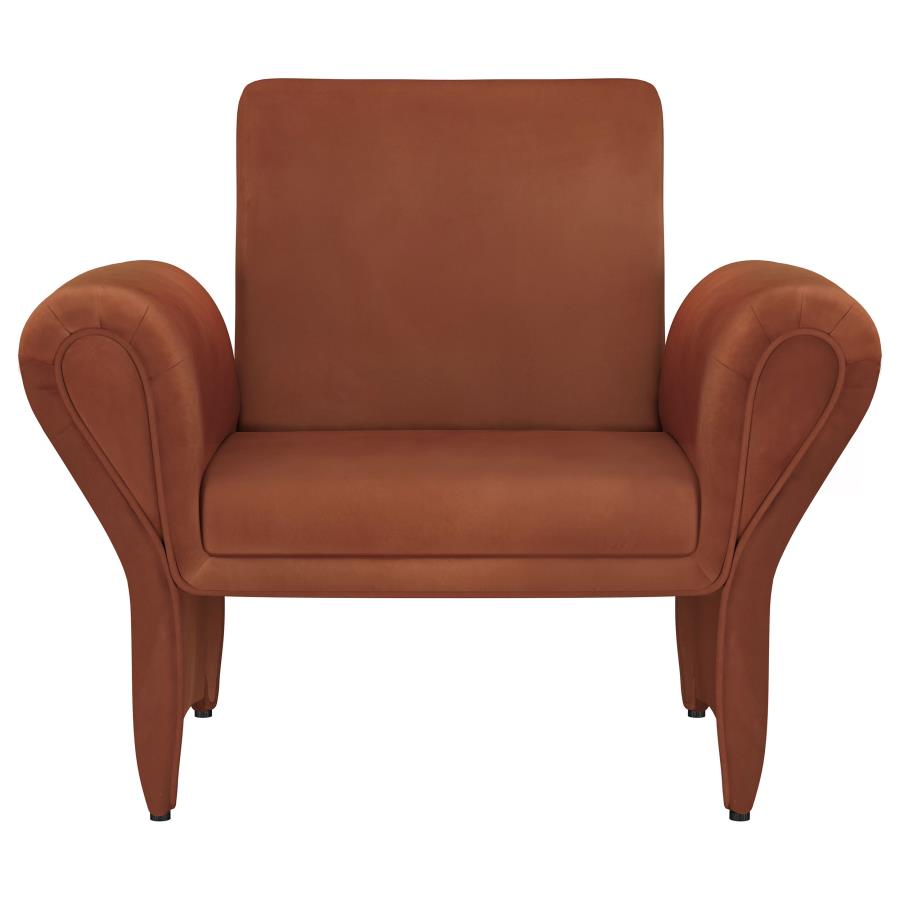 (image for) Liana Upholstered Roll Arm Accent Armchair Rust Orange