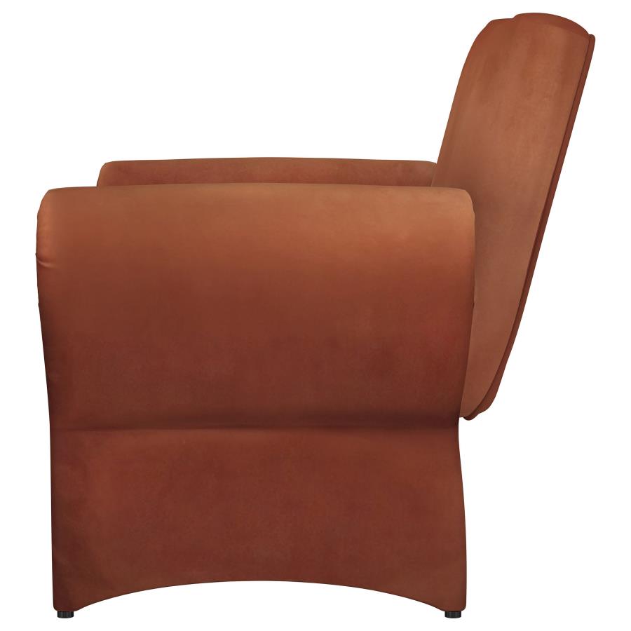 (image for) Liana Upholstered Roll Arm Accent Armchair Rust Orange