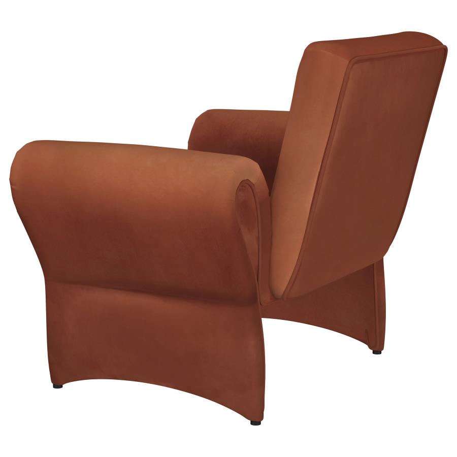 (image for) Liana Upholstered Roll Arm Accent Armchair Rust Orange