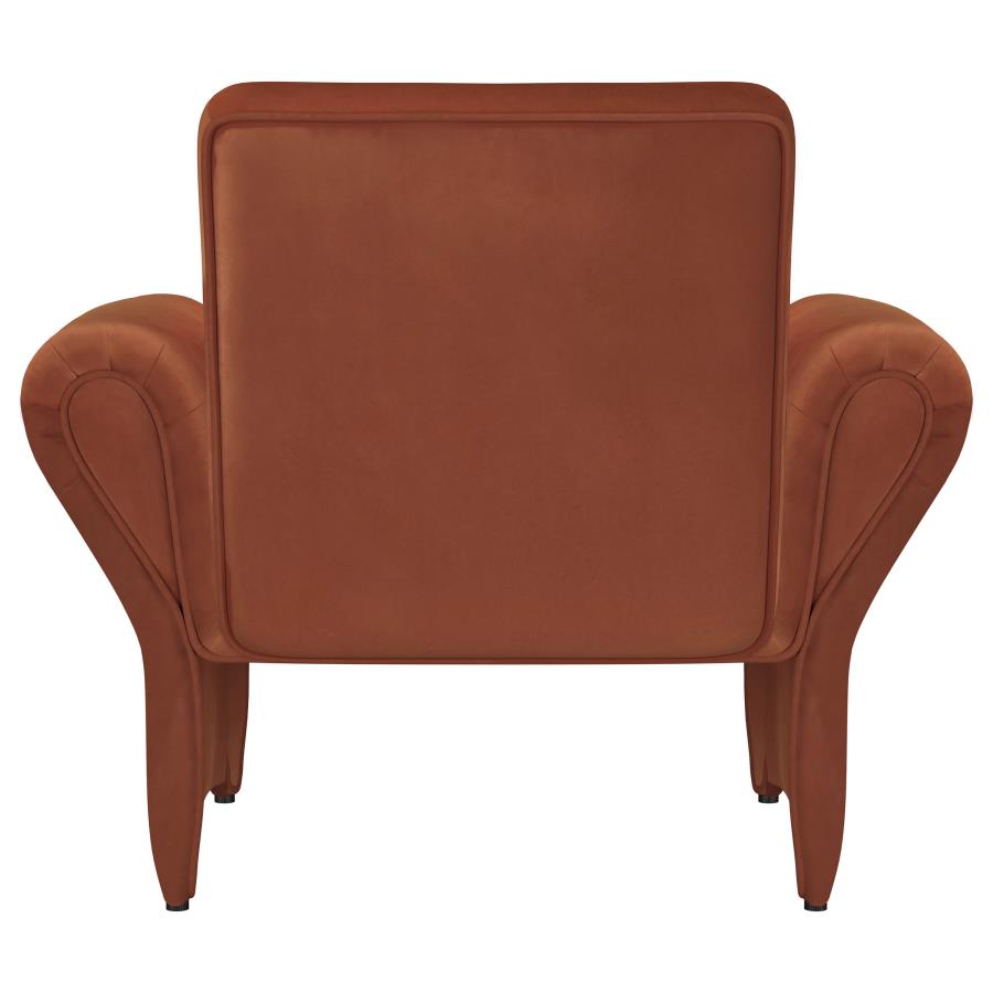 (image for) Liana Upholstered Roll Arm Accent Armchair Rust Orange