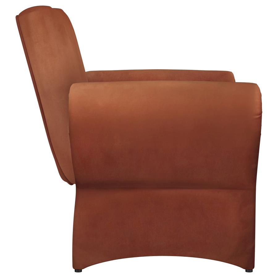 (image for) Liana Upholstered Roll Arm Accent Armchair Rust Orange