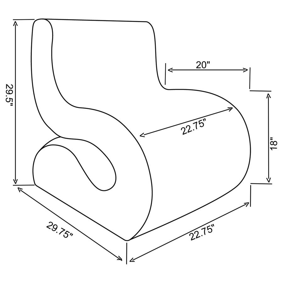 (image for) Ronea Boucle Upholstered Armless Curved Chair Cream