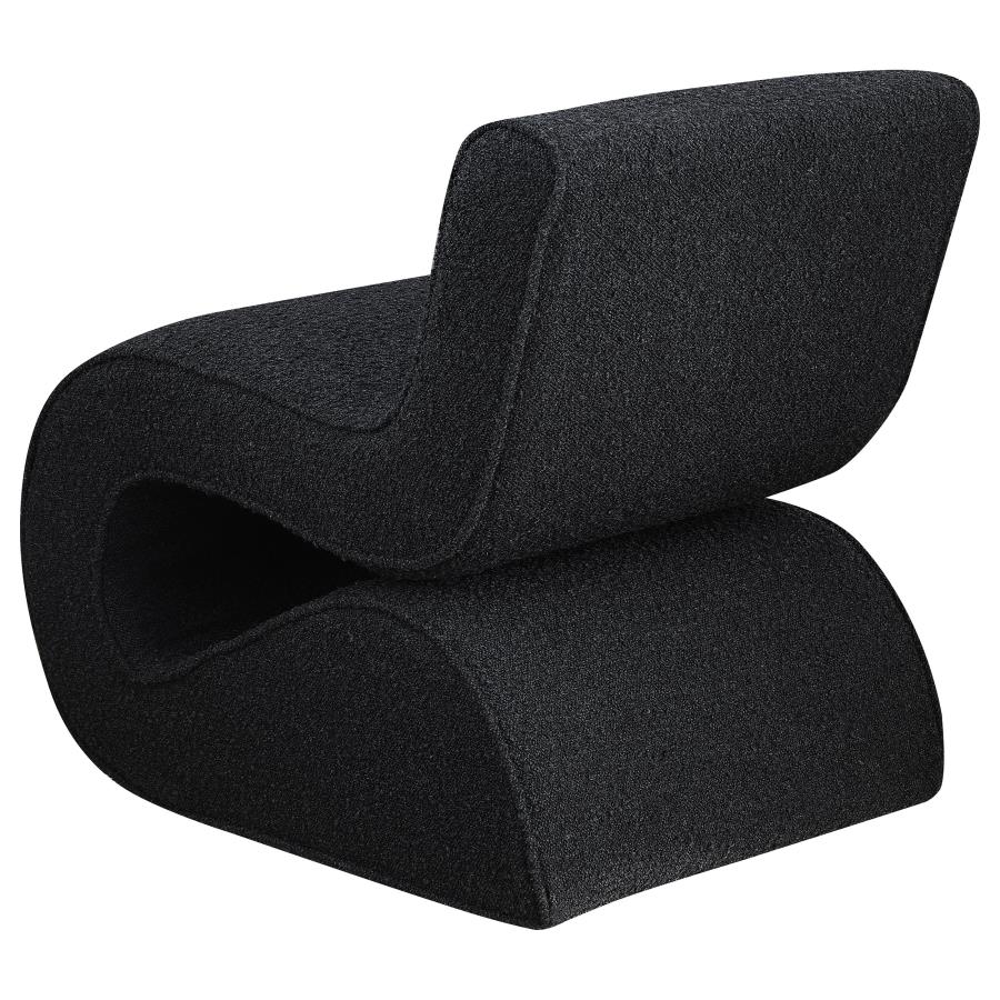 (image for) Ronea Boucle Upholstered Armless Curved Chair Charcoal