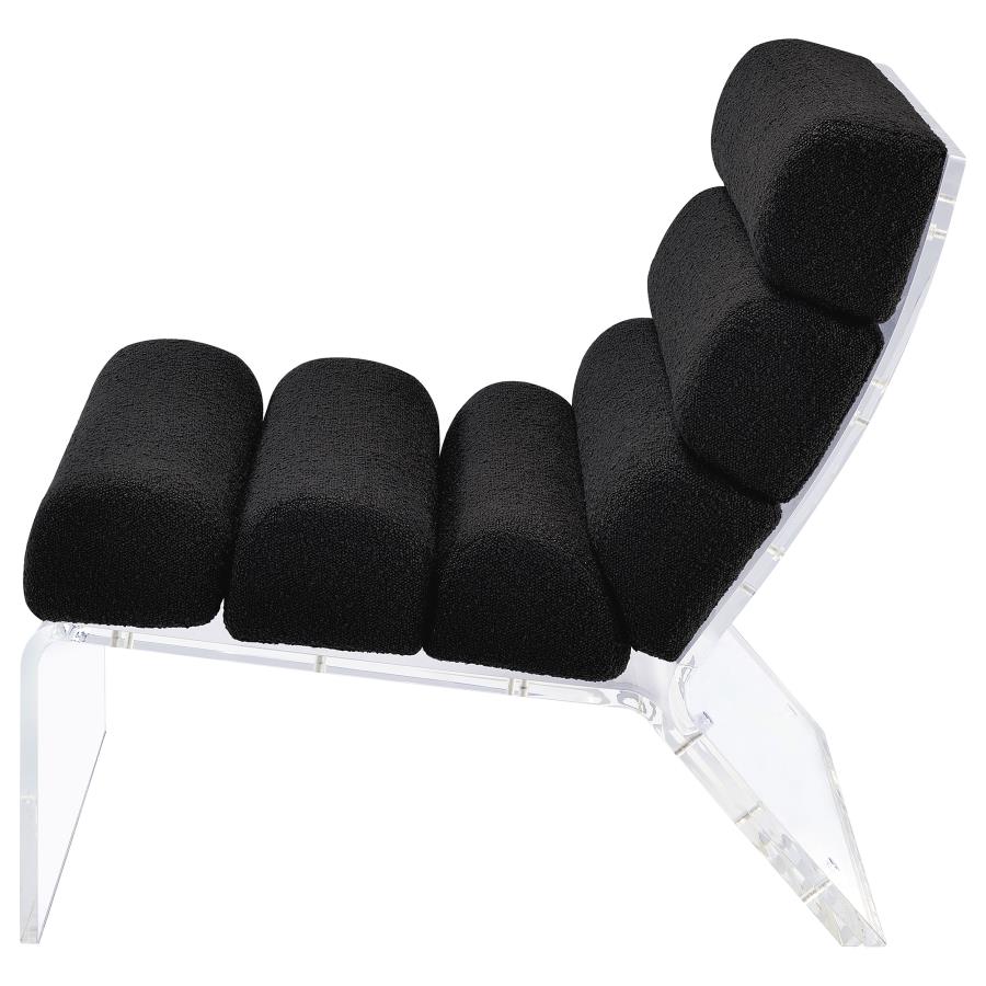 (image for) Serreta Boucle Upholstered Armless Acrylic Chair Black