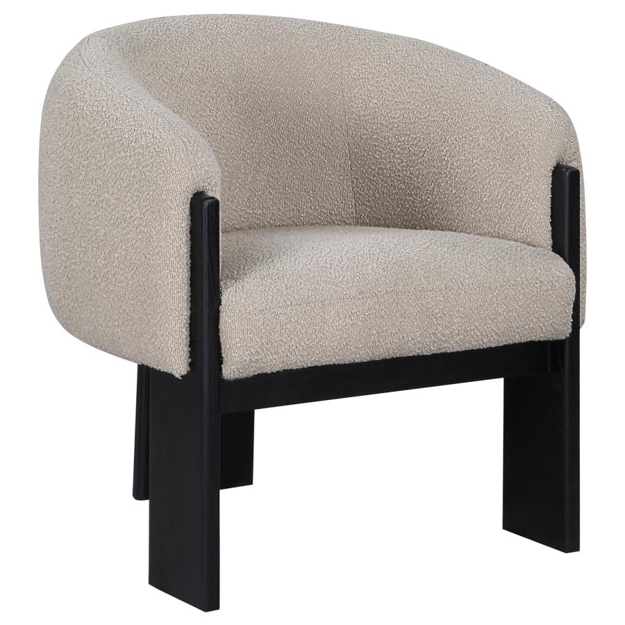 (image for) Valdez Boucle Upholstered Barrel Back Accent Chair Beige