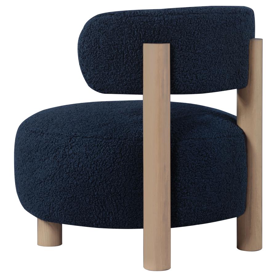 (image for) Zonie Boucle Upholstered Barrel Back Accent Chair Blue