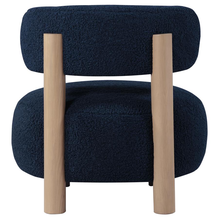 (image for) Zonie Boucle Upholstered Barrel Back Accent Chair Blue