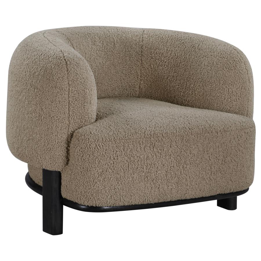 (image for) Lawler Upholstered Barrel Back Accent Chair Mushroom