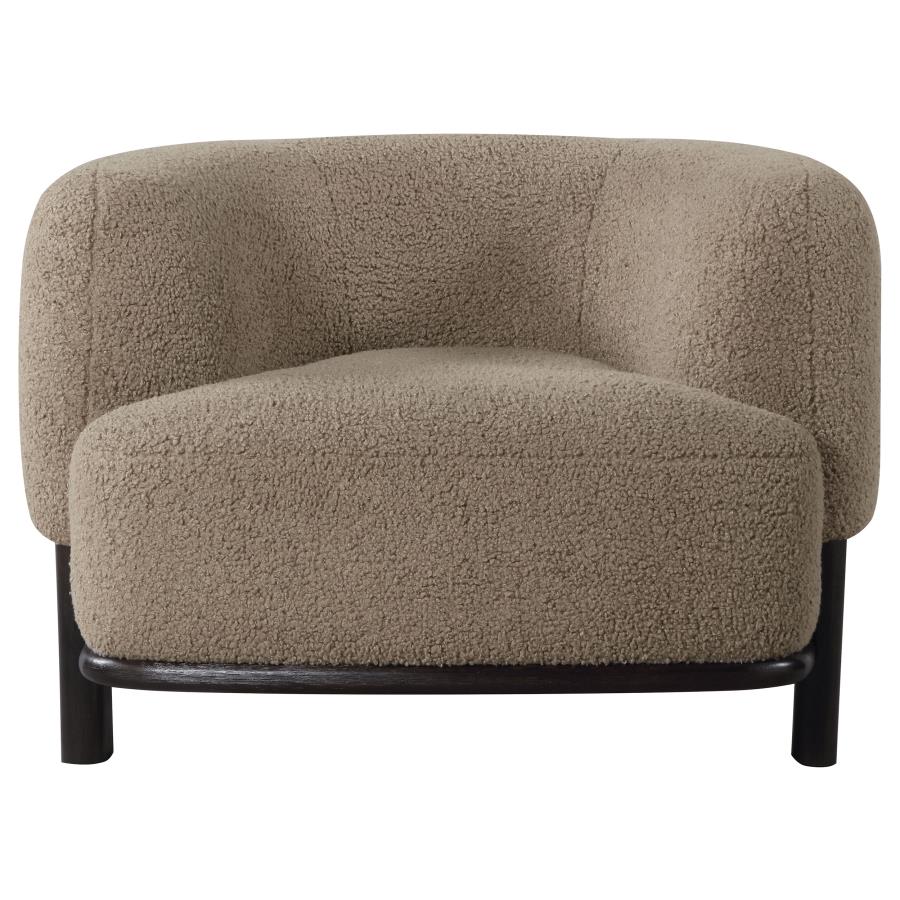 (image for) Lawler Upholstered Barrel Back Accent Chair Mushroom