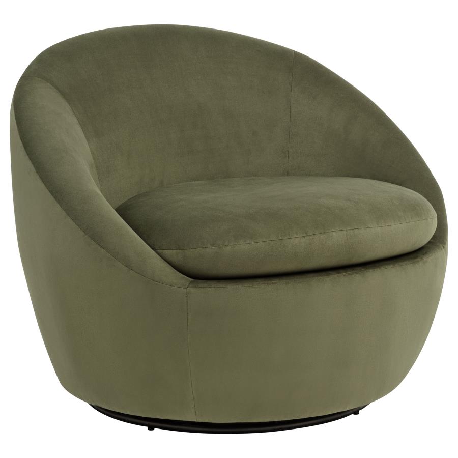 (image for) Myernick Velvet Upholstered Swivel Accent Chair Olive