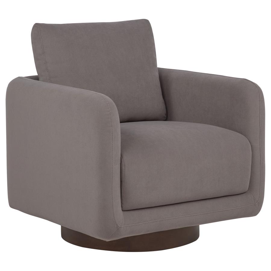 (image for) Iris Fabric Upholstered Swivel Accent Chair Stone