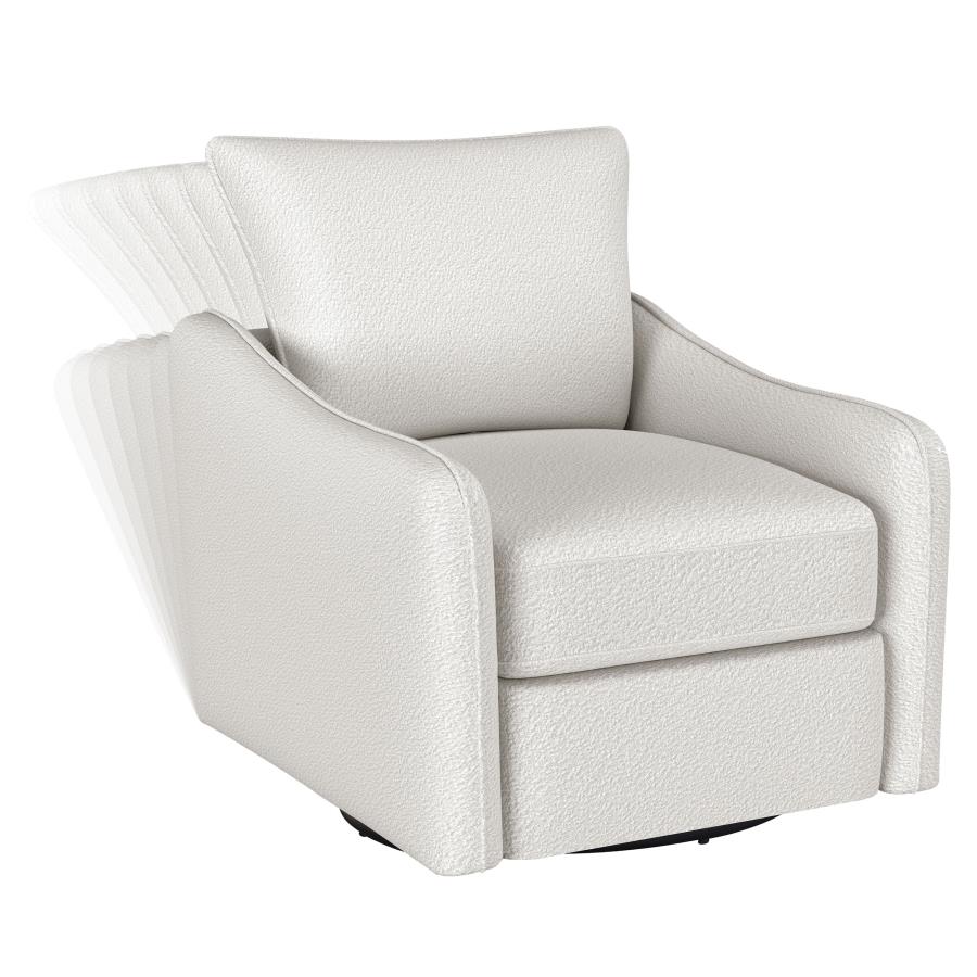 (image for) Madia Upholstered Sloped Arm Swivel Glider Chair Vanilla