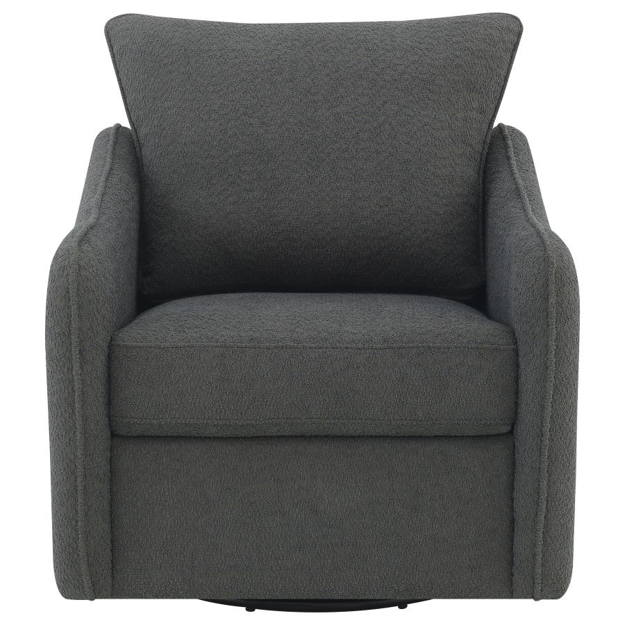 (image for) Madia Upholstered Sloped Arm Swivel Glider Chair Charcoal