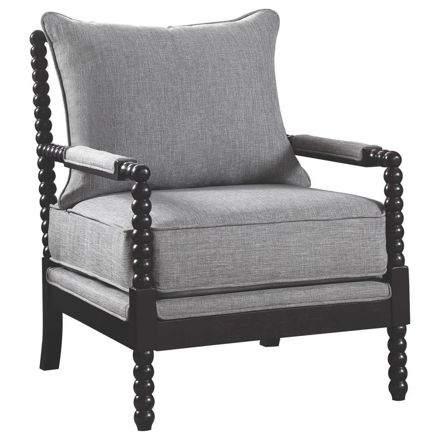 (image for) Blanchett Upholstered Bobbin Accent Chair Grey and Black