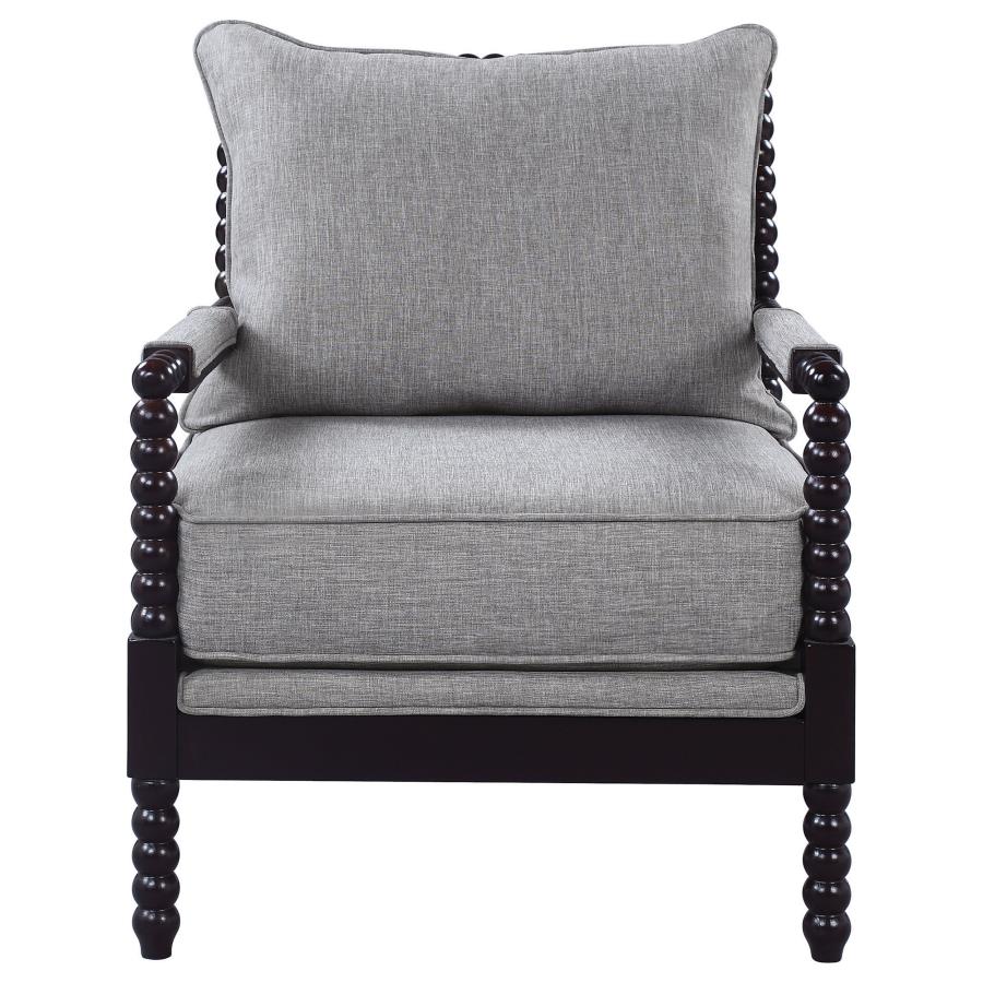 (image for) Blanchett Upholstered Bobbin Accent Chair Grey and Black