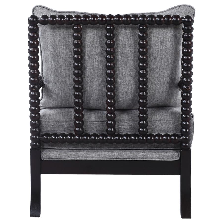 (image for) Blanchett Upholstered Bobbin Accent Chair Grey and Black