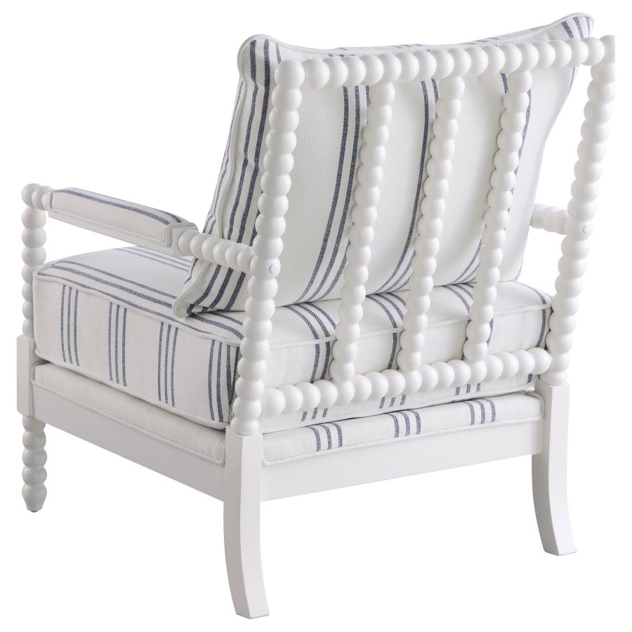 (image for) Blanchett Upholstered Bobbin Accent Chair White and Navy