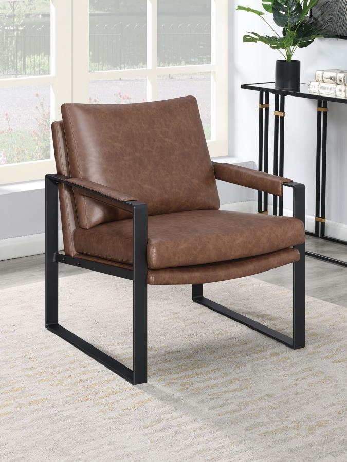 (image for) Rosalind Upholstered Track Arm Accent Chair Brown