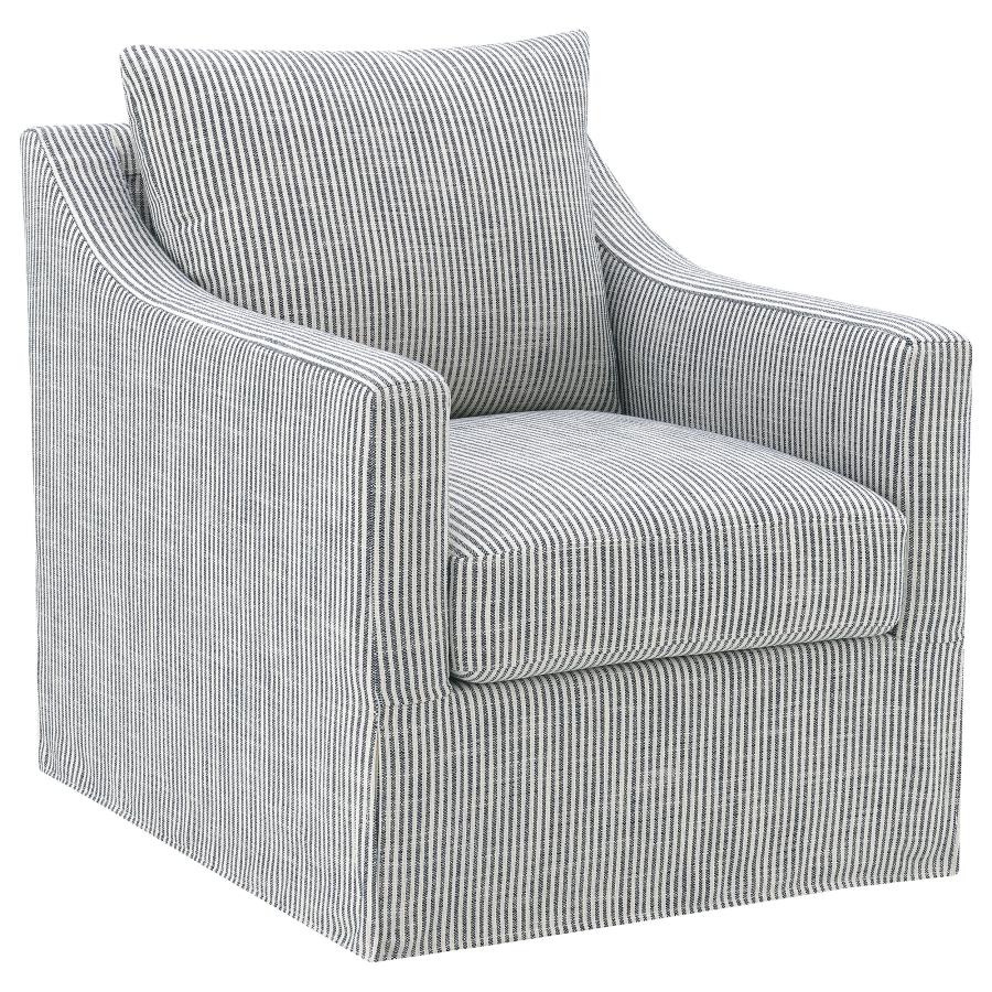 (image for) Winter Upholstered Sloped Arm Accent Swivel Chair Grey