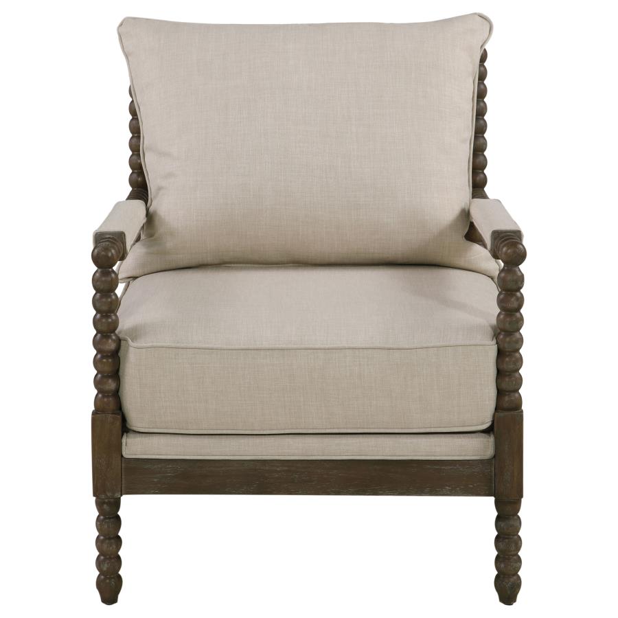 (image for) Blanchett Upholstered Bobbin Accent Chair Beige and Natural