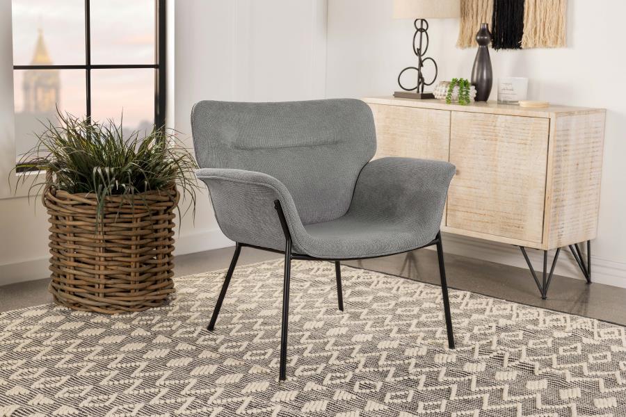 (image for) Davina Upholstered Flared Arm Accent Chair Ash Grey