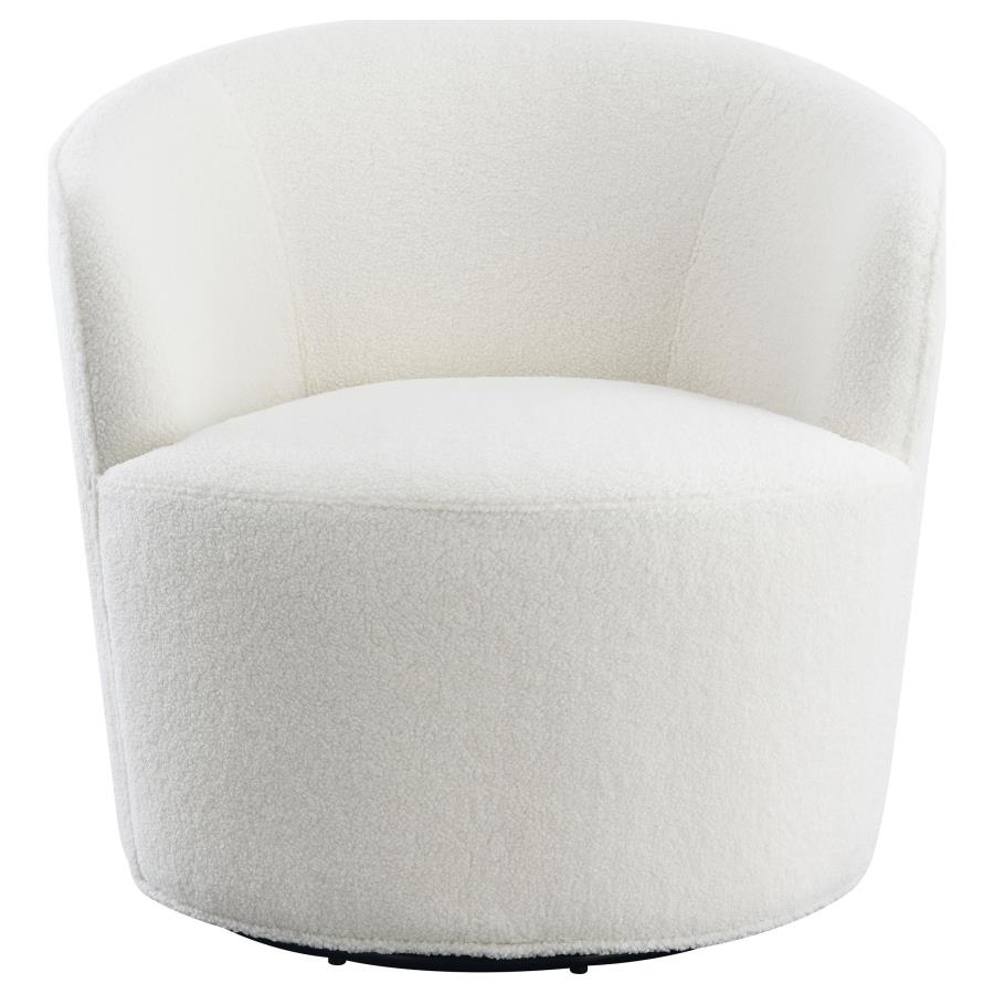 (image for) Joyce Upholstered Barrel Back Swivel Chair White