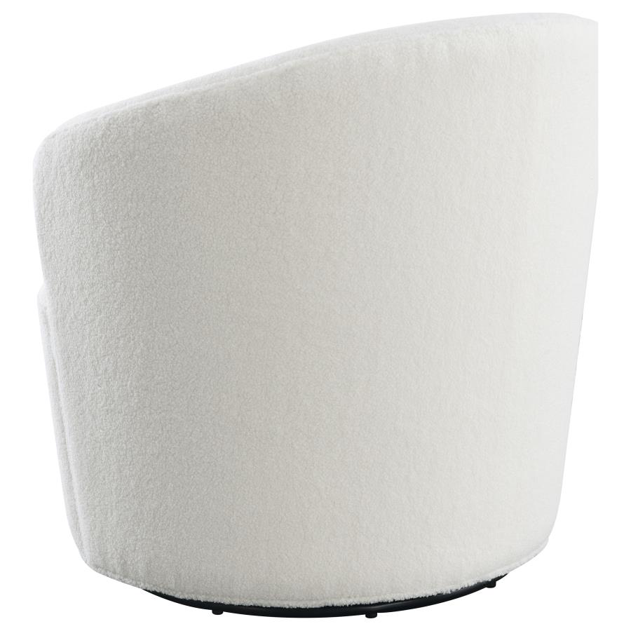 (image for) Joyce Upholstered Barrel Back Swivel Chair White