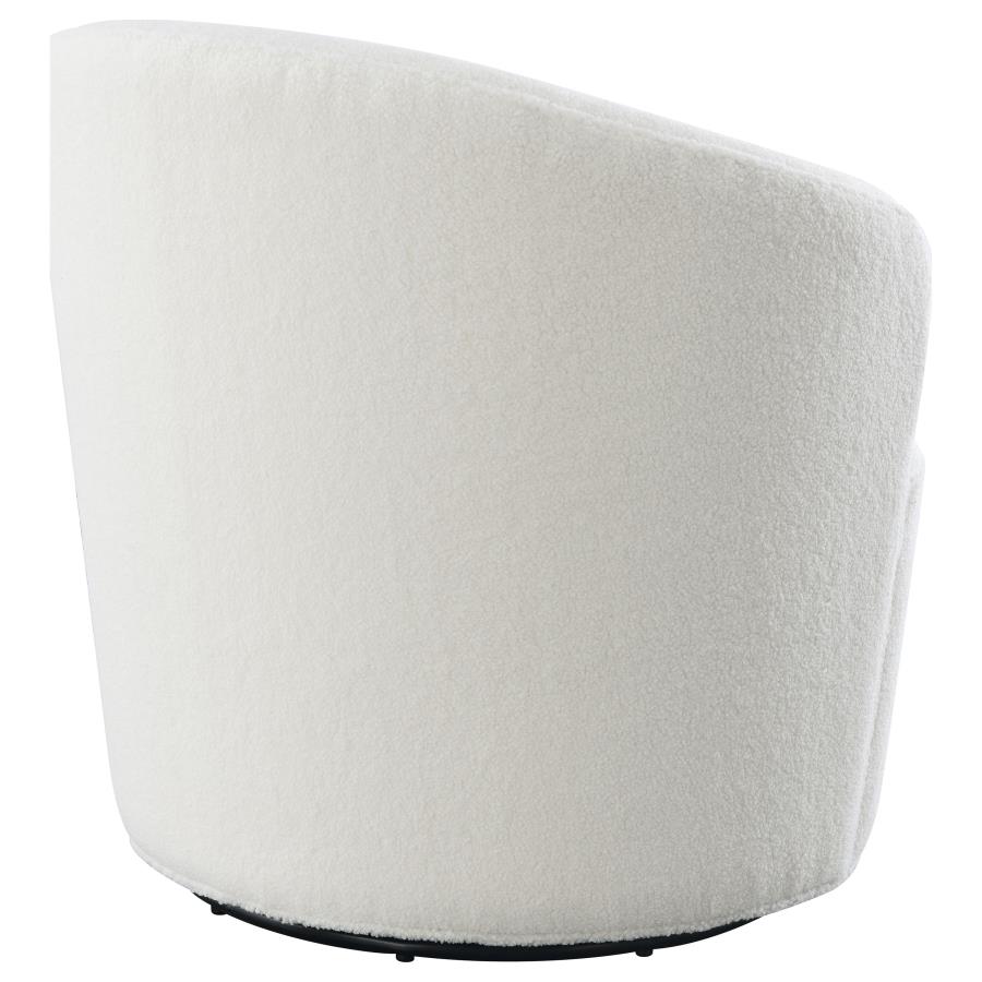 (image for) Joyce Upholstered Barrel Back Swivel Chair White