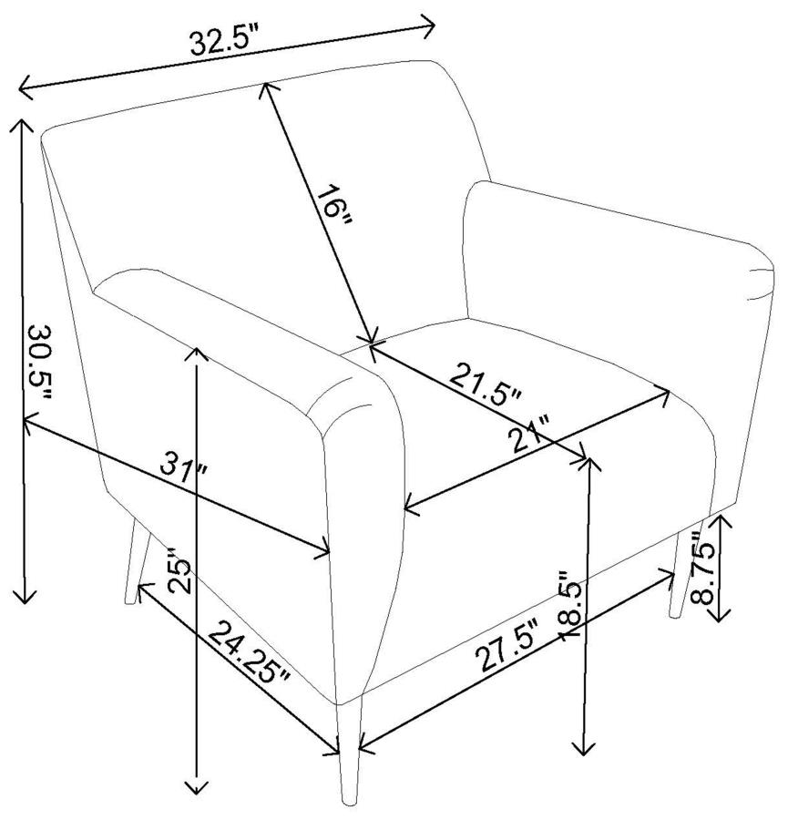 (image for) Darlene Upholstered English Arm Accent Chair Lemon