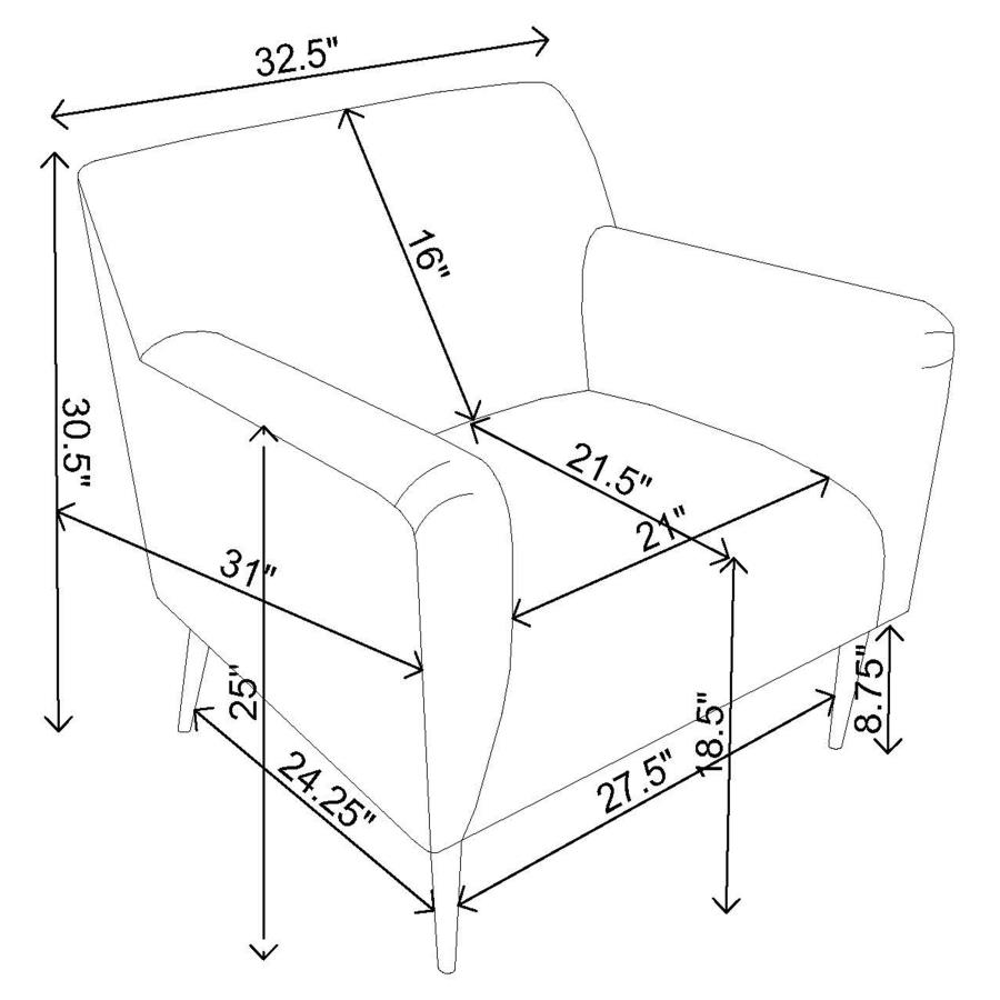 (image for) Darlene Upholstered English Arm Accent Chair Charcoal