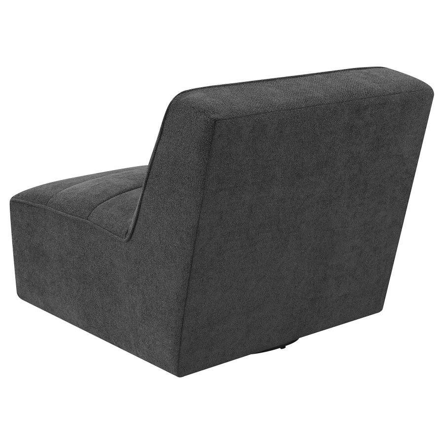 (image for) Cobie Upholstered Armless Swivel Chair Dark Charcoal