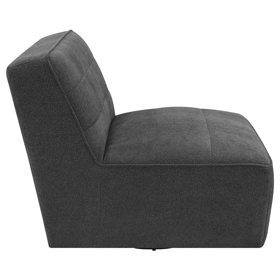 (image for) Cobie Upholstered Armless Swivel Chair Dark Charcoal