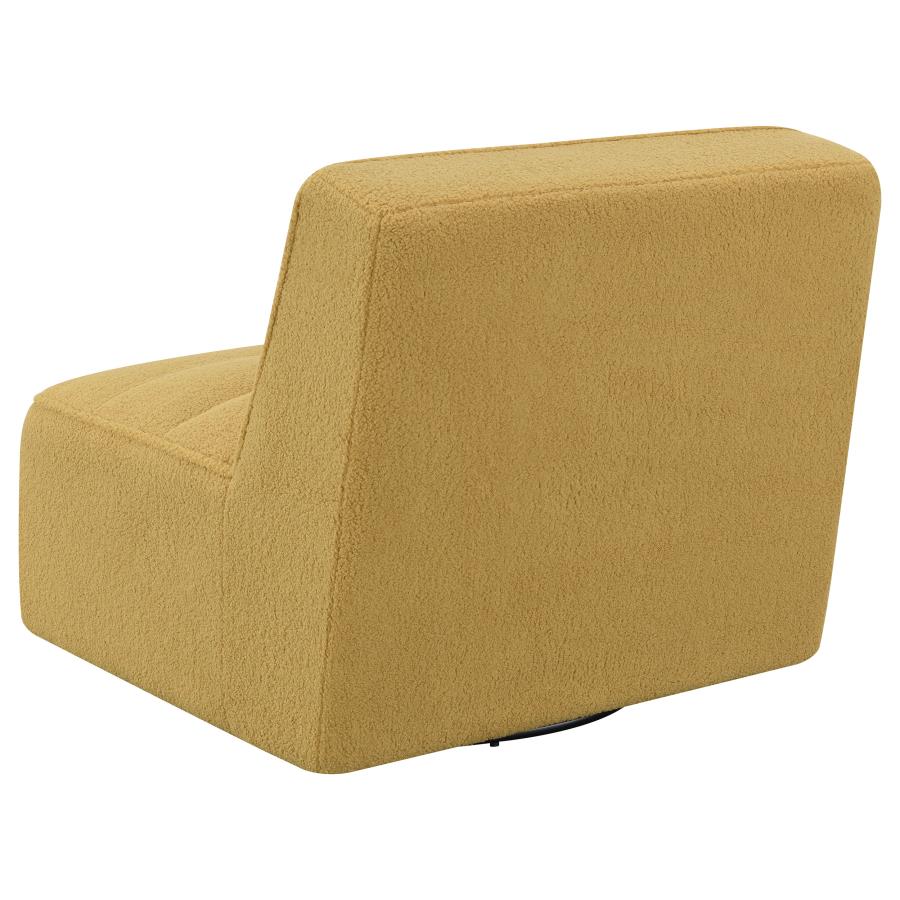 (image for) Cobie Upholstered Armless Swivel Chair Mustard