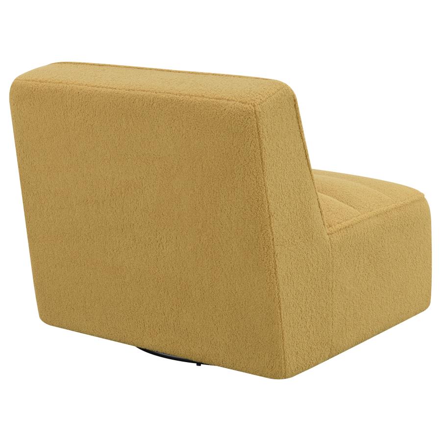 (image for) Cobie Upholstered Armless Swivel Chair Mustard