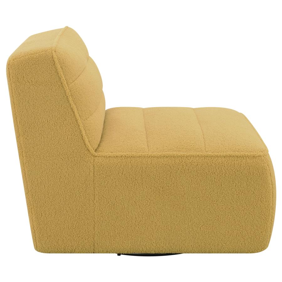 (image for) Cobie Upholstered Armless Swivel Chair Mustard