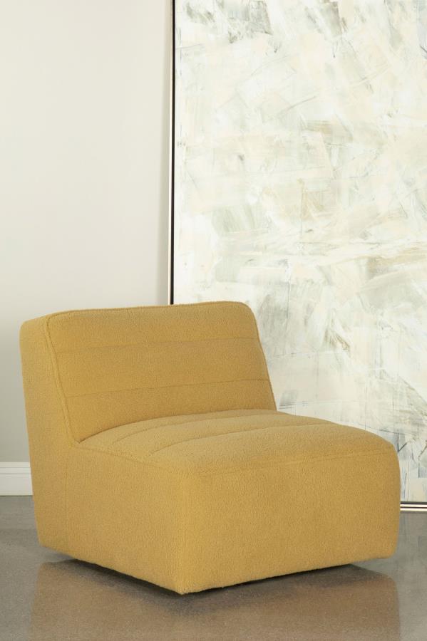 (image for) Cobie Upholstered Armless Swivel Chair Mustard