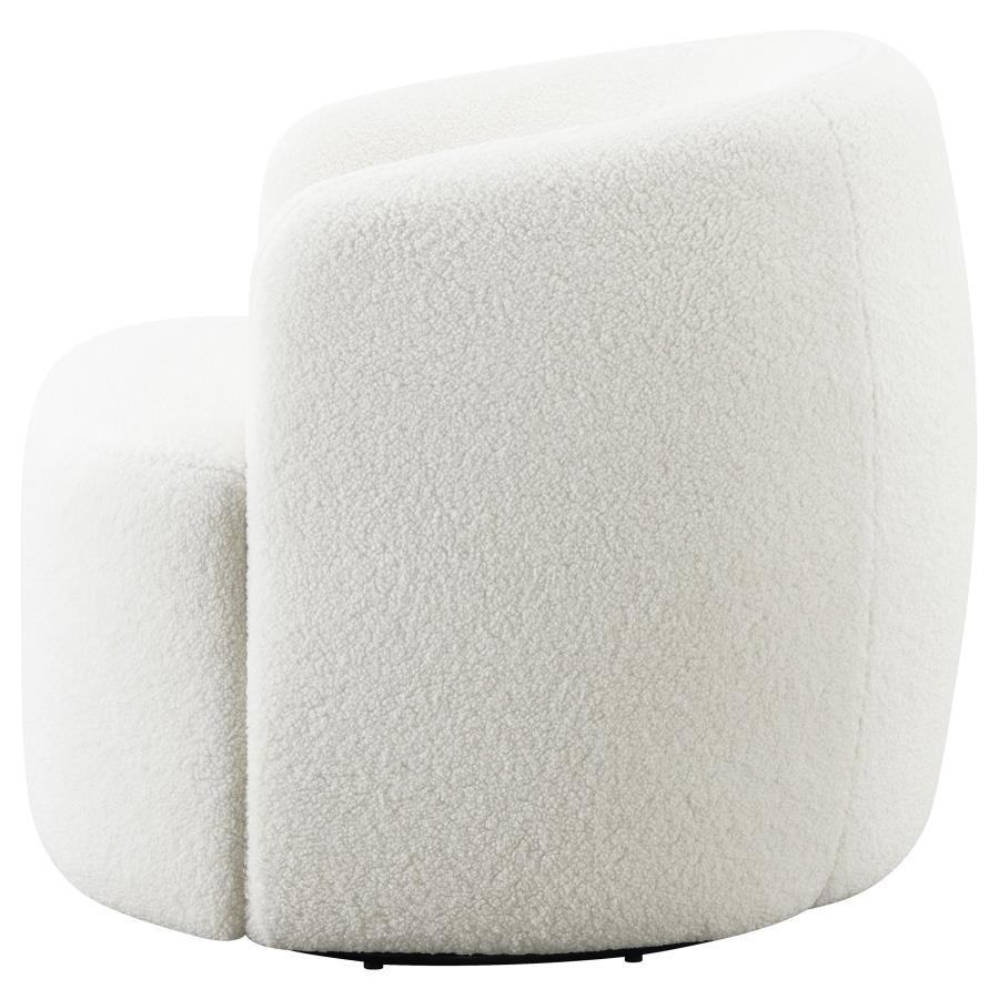 (image for) Hudson Faux Sheepskin Upholstered Swivel Chair Natural