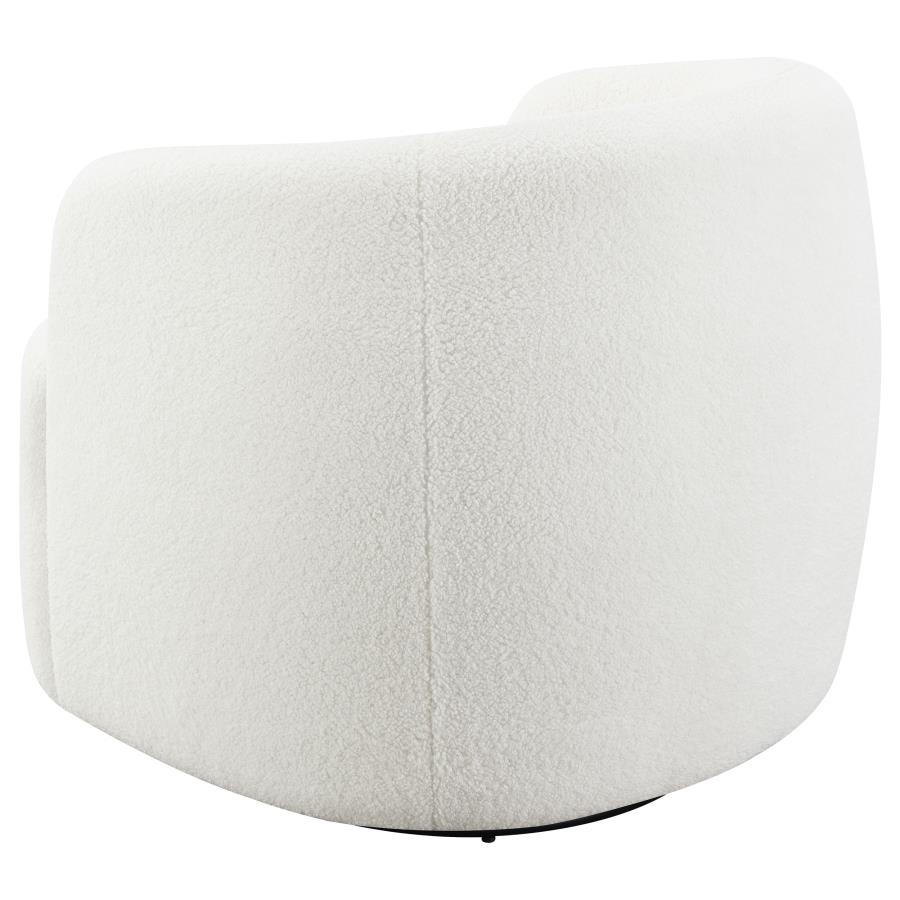 (image for) Hudson Faux Sheepskin Upholstered Swivel Chair Natural