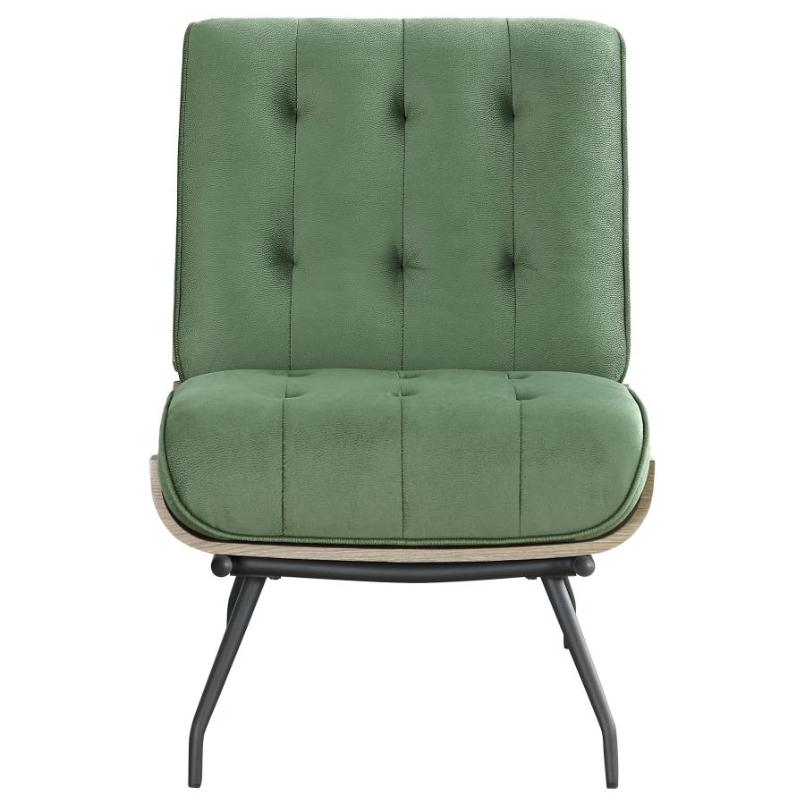 (image for) Aloma Upholstered Tufted Armless Accent Chair Green