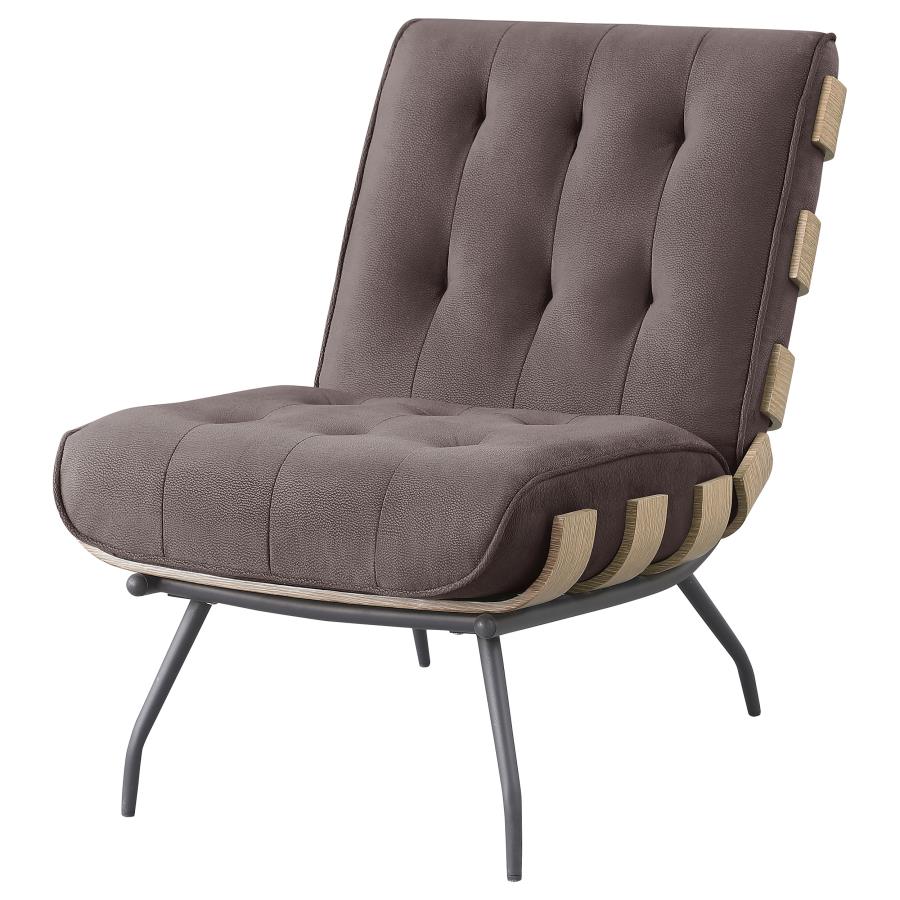 (image for) Aloma Upholstered Tufted Armless Accent Chair Brown