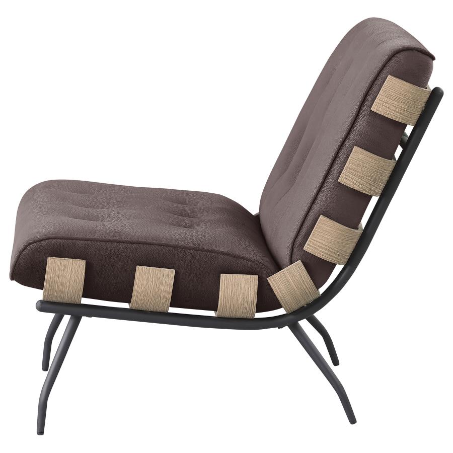 (image for) Aloma Upholstered Tufted Armless Accent Chair Brown