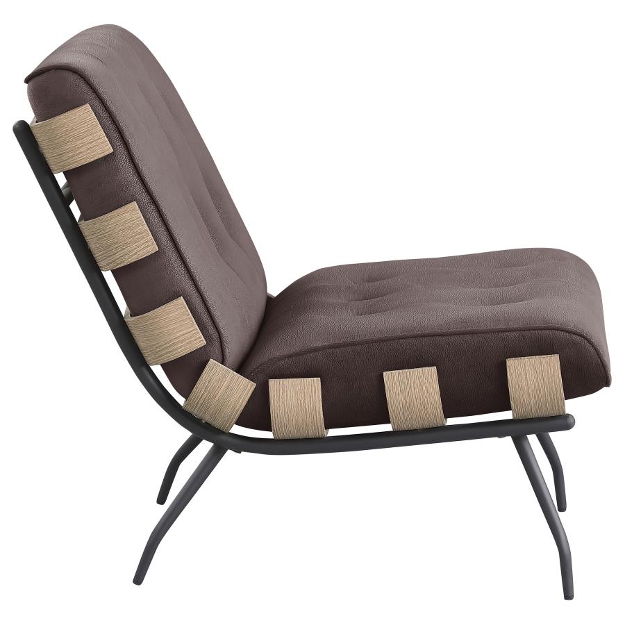 (image for) Aloma Upholstered Tufted Armless Accent Chair Brown