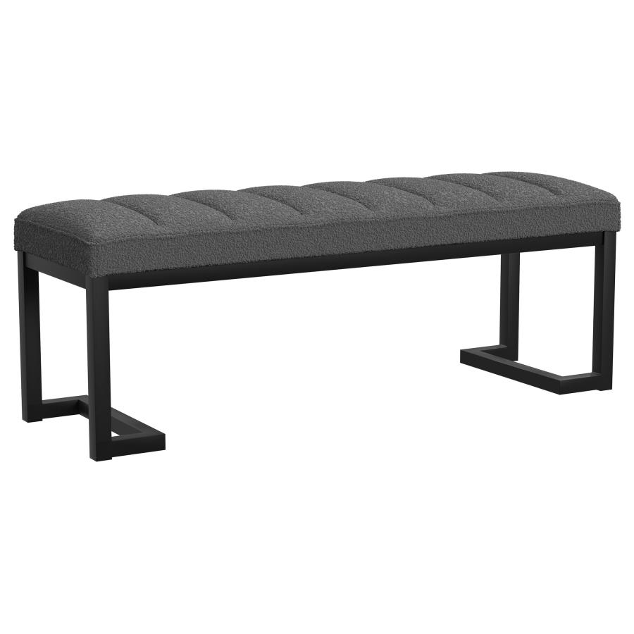 (image for) Mesa Boucle Upholstered Tufted Accent Bench Charcoal