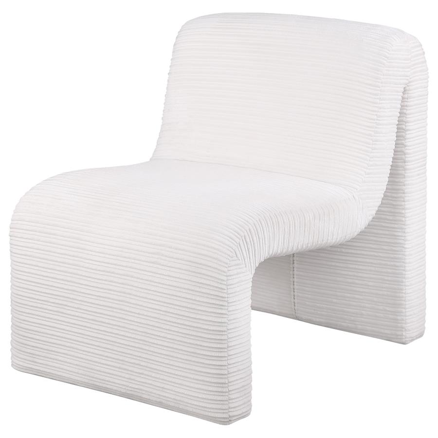 (image for) Drayton Upholstered Curved Armless Accent Chair Ivory