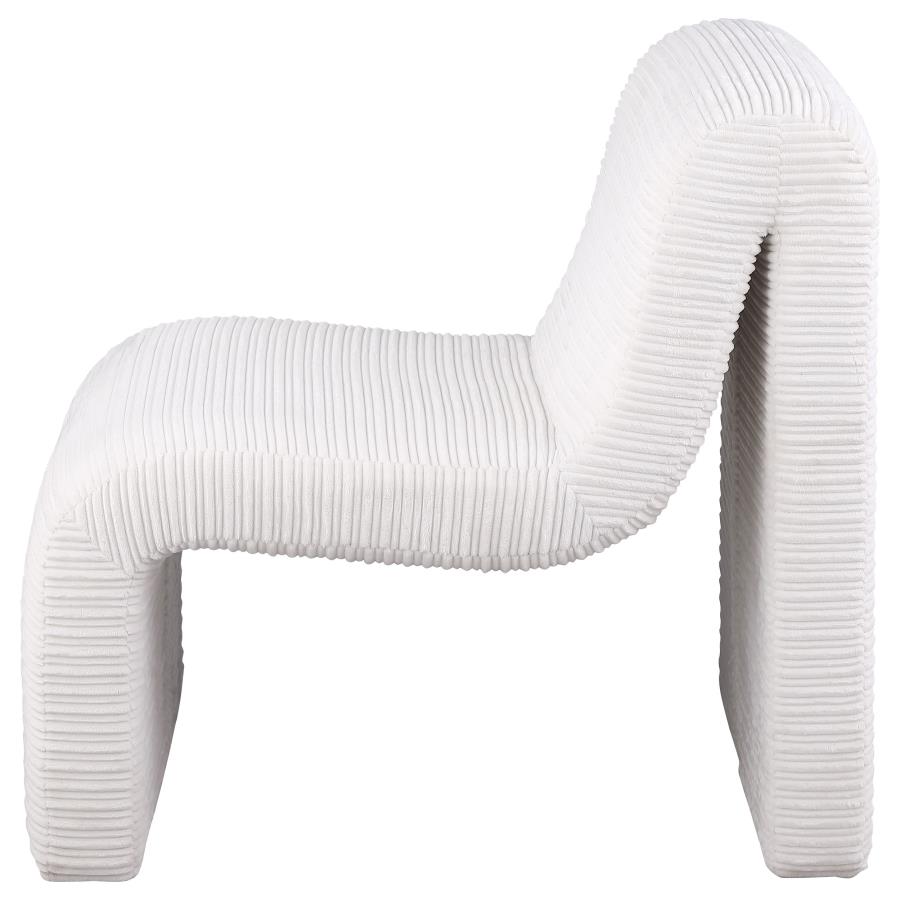 (image for) Drayton Upholstered Curved Armless Accent Chair Ivory