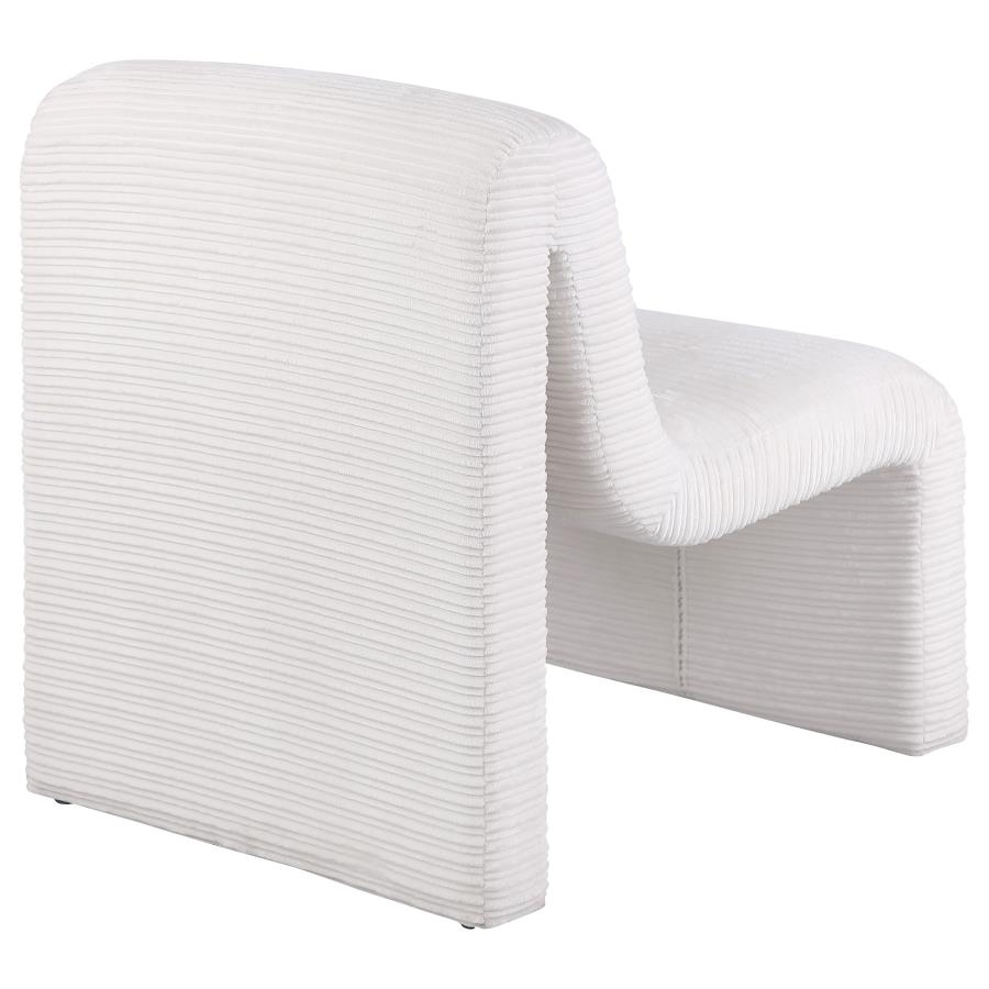 (image for) Drayton Upholstered Curved Armless Accent Chair Ivory