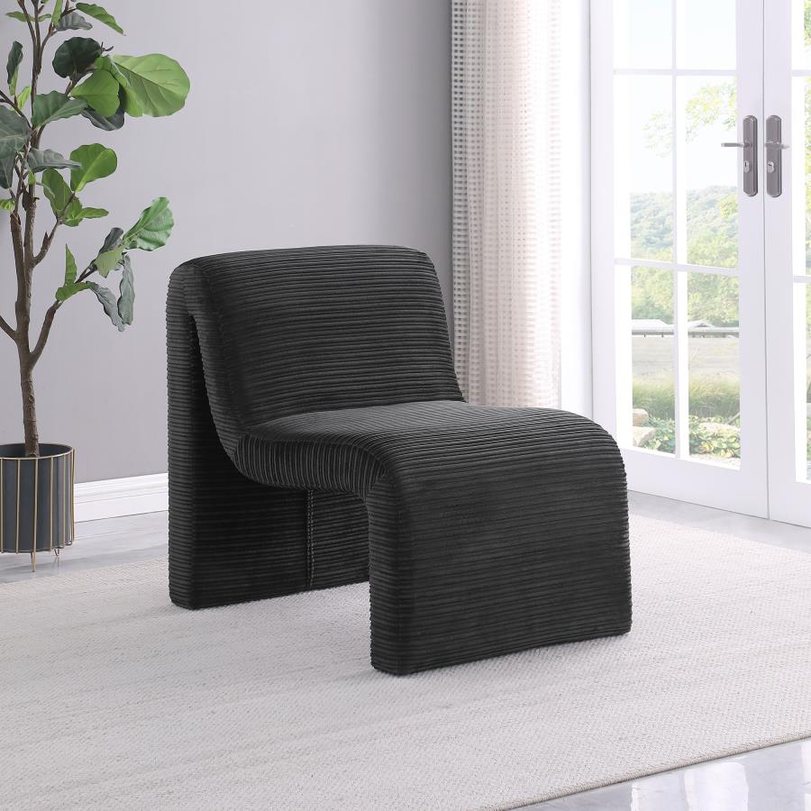 (image for) Drayton Upholstered Curved Armless Accent Chair Black