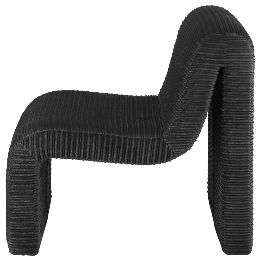 (image for) Drayton Upholstered Curved Armless Accent Chair Black